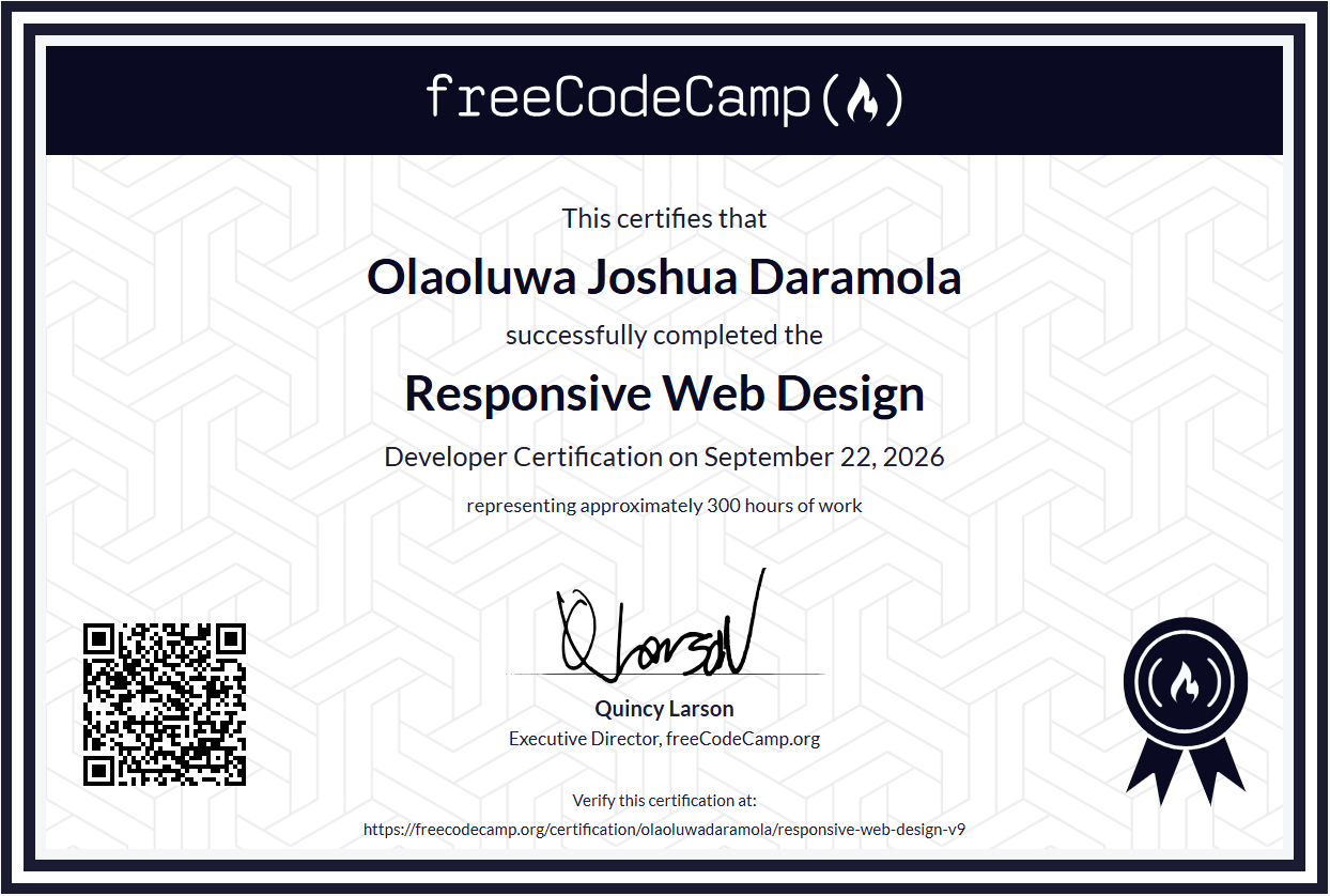 freeCodeCamp Responsive Web Design Certificate